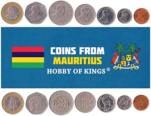 6 moedas das Maurícias | Coleção do conjunto de moedas mauritianas 5 20 centavos ½ 1 rupia 5 10 Rúpias