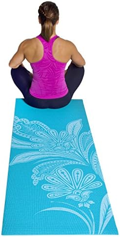 Tone Fitness Yoga tapete com padrão floral