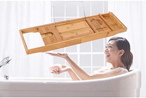 Bandeja de banheira de banho de banheira de banheira de bambu de luxo accduer com lados estendendo