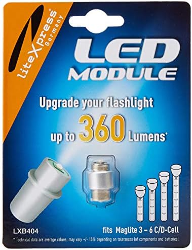 Litexpress LXB404 Módulo de atualização de LED, 360 lúmens para 3 - 6 c/d de maglite tochas