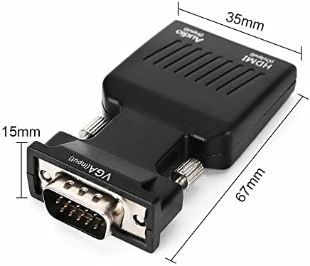 VGA para HDMI Male a Feminino Adaptador de Vídeo Conversor de Mídia de Mídia Dispositivo de Stransmissão