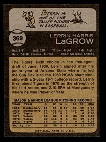 1973 Topps 369 Lerrin Lagrow Detroit Tigers NM/MT Tigers