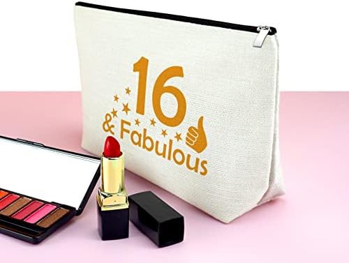 Mxrymvu doce 16 Presentes para meninas Bolsa de maquiagem Presente de aniversário de 16º aniversário