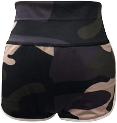 Shorts bblulu para mulheres, 2pack camuflagem impressa em scrunch yoga curto treino elástico alta cintura