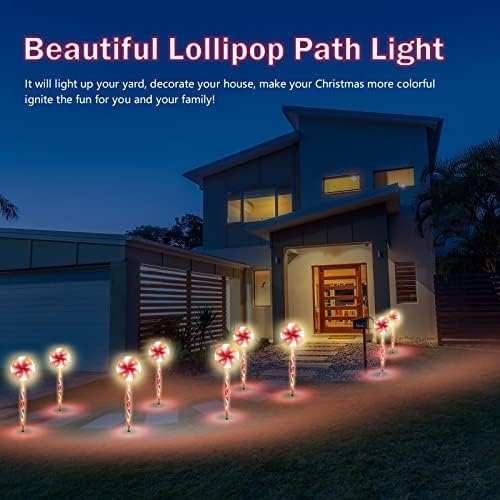 Luzes da via de pirulito de Natal aoolbic com 8 modos de iluminação Decorações de cana de doce