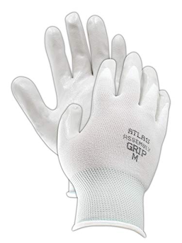 Luvas Showa 370W-08 Assembly Grip Grip Nitrile Concled Glove, 8, White