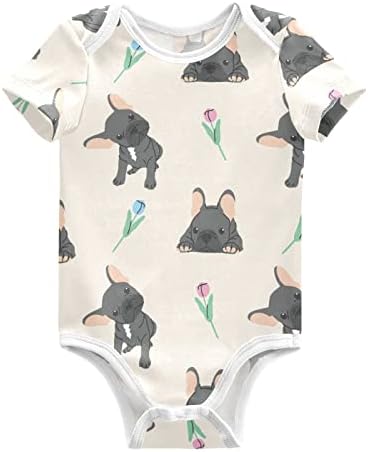 Vvfelixl Baby Bodysuits de manga curta Roupas de bebê de algodão para meninos ternos de bebê engraçados