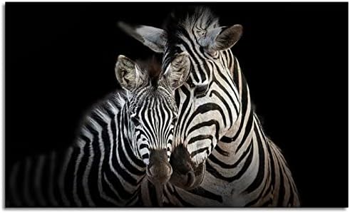 Arte de parede de lona Zebra e Cub Pictures Posters Impressão Modern for Living Room Bedroom Impressões Animais