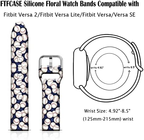 FTFCase Floral Silicone Sport Bands Compatível com Fitbit Versa/Versa 2/Versa Versa SE para homens