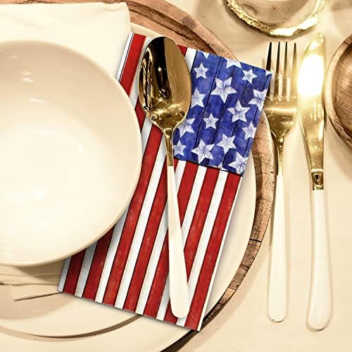 Quera 100 peças Patriótico Guardips de papel de bandeira americana Americana guardanapos de papel patriótico