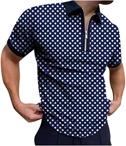 Qtocio masculino de manga curta masculina camisetas de quarto zip casual slim fit mock pesco