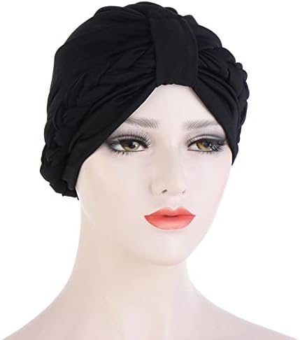Mulheres tranças Chapéus de turbante Cancer Cap boné Cabeça Lenço lavado Capinho de algodão de baixo perfil