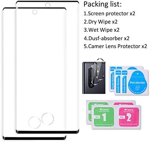 Micger Galaxy Note 10 Protetor de tela 【2+2 pacote】 Com 2 protetor de lente de câmera de 2 pacote,