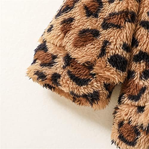 Ykpk infantil infantil criança recém -nascida meninos meninas lã de lã de manga longa jaqueta estampada de leopardo
