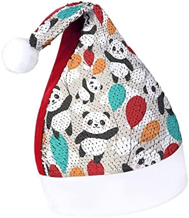 Xkawpc panda voa com lantejoulas de balão chapéu de natal hap