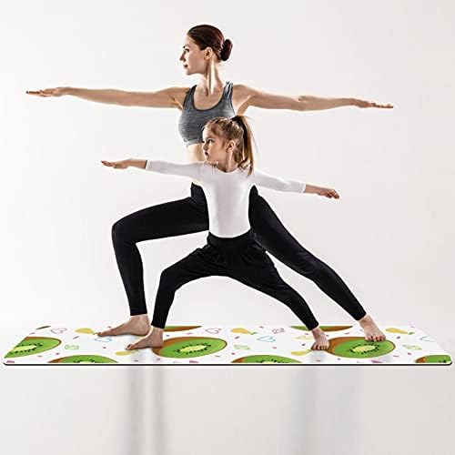 Exercício e fitness de espessura sem escorregamento 1/4 tapete de ioga com fruta de verão kiwi flamingo pêra estampa