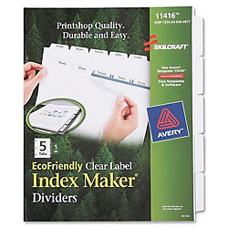 Index Maker® Divishers - 5 Tab - White