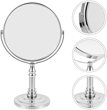 Fomiyes oval espelho espelho espelho mesa espelho mesa espelho maquiagem espelho de metal duplo- espelho