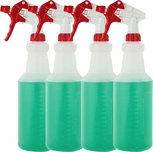 Decony 8 Pacote garrafas de spray vazias para soluções de limpeza - frasco de spray pesado com medições