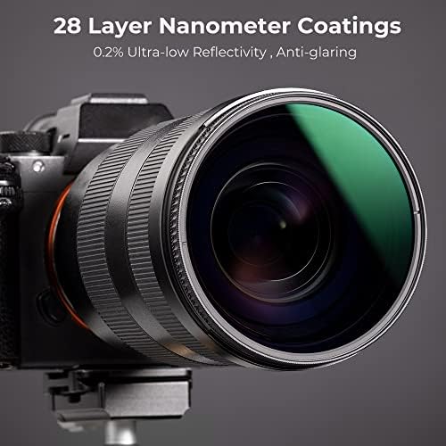 Filtro de polarizadores circulares de 52 mm, K&F Concept 52mm Filtro de polarizador circular HD 28 Camadas Super Slim Filtro de lente CPL de várias montagens
