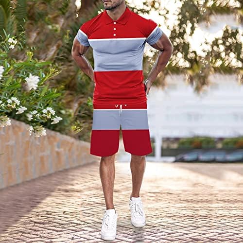 Camisas de pólo e shorts masculinos de Ymosrh Marque de verão 2 peças de moda moda de manga curta casual camisetas, m-4xl