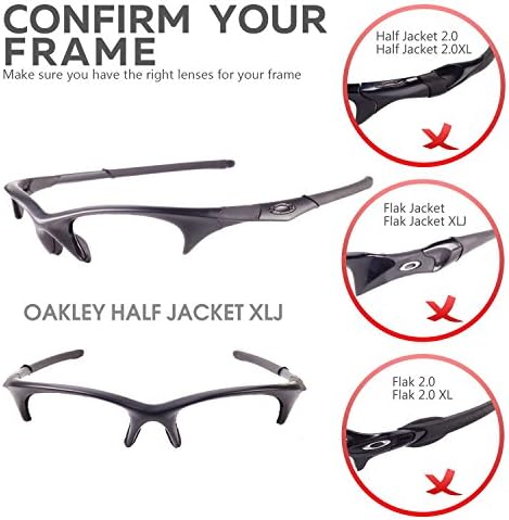 Lentes de reposição Walleva e kit de borracha para Oakley Half Jacket XLJ Óculos de sol - várias