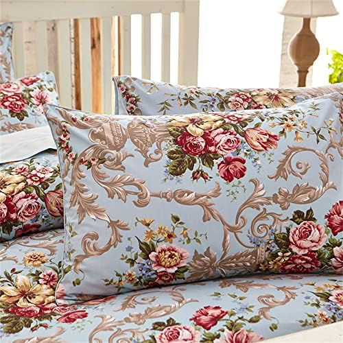Abreze capa de edredão floral vintage set- conjuntos de roupas de cama de peônia de algodão egípcio deixam