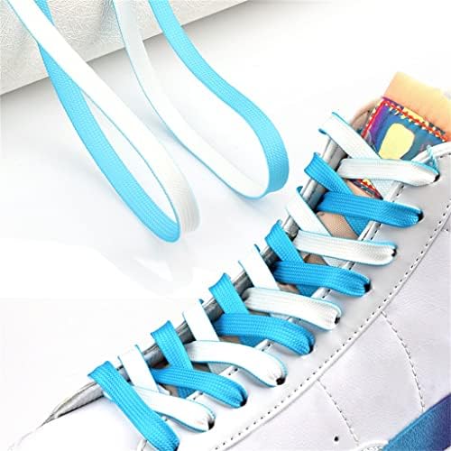 Tbiiexfl shoelace masculino e feminino gradiente de arco-íris gradiente de amarração dupla de amarração