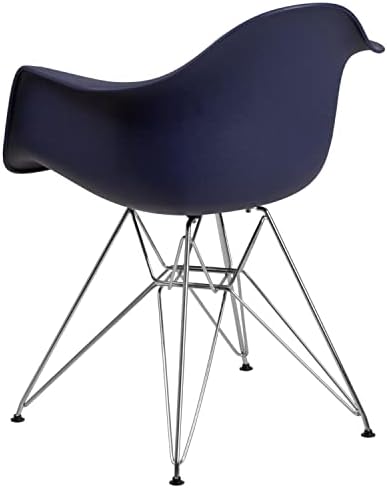 Flash Furniture Alonza Series Navy Plastic Chair com Base Chrome