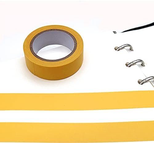Fita de mascaramento - sem adesivo de resíduos - fita adesiva de ducto amarelo de grau de baixo grau para artesanato e melhoria da casa de 5 mm de largura