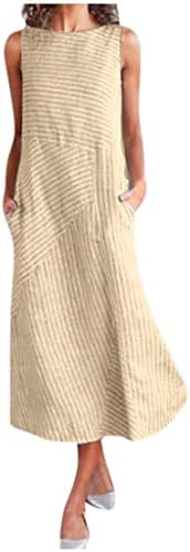 Vestido feminino de linho de linho de linho de algodão de algodão Casual Casual Summer Plus Size vestidos de