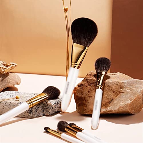 N/A Brush Makeup Golden Autumn 10pcs Brushes Definir Fox & Goat & Hair Sintéticos Profissionais Profissionais