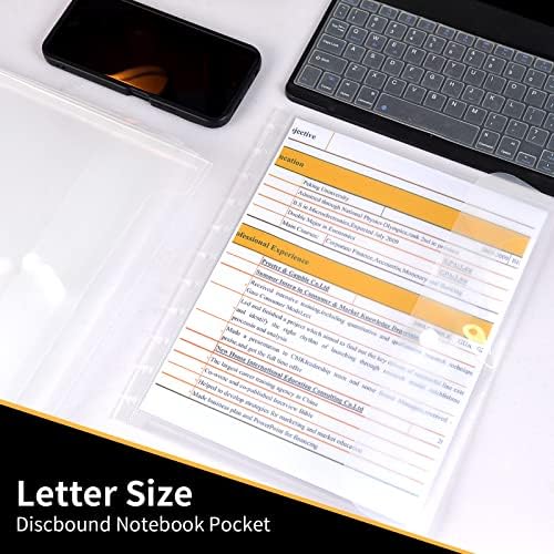 6 pacote 8,5*11 polegadas Discutir Pocket Letter Tamanho Disclbound Planner Notebook Supplias de envelope