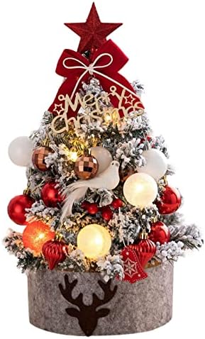 Árvore de Natal Decorações de Natal brilhando pequena árvore de Natal 17,8 polegadas Conjunto de casas Mini Christmas Tree Desktop decoração criativa Decoração de Natal Perfeita Decoração de Natal Decorações elegantes elegantes