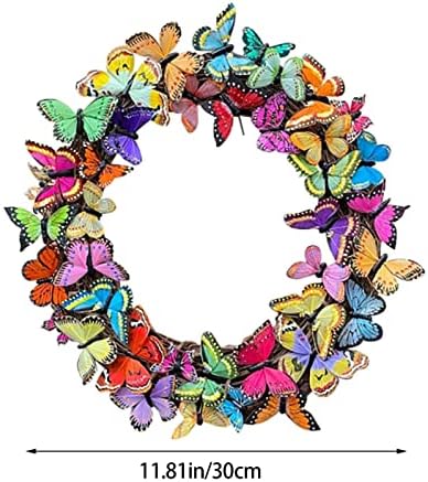 Cakina Summer Porta Front Door Whreath Butterflies para decoração de porta de primavera Decorativa de borboletas