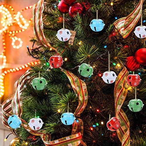 McPinky Christmas Jingle Bells, 40pcs Craft Bells com recortes de estrela sinos de metal para grinaldas