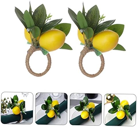 Abaodam 2pcs Botões de guardanapo de limão Decoração de casamento Os titulares de ornamentos de decoração