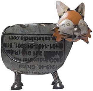 De Kulture, o gato de ferro reciclado artesanal com portador de caneta Decorativa de estatueta