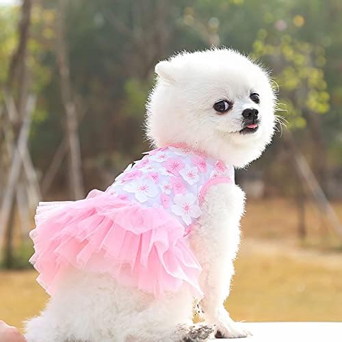 Suéter de cachorro honprad para cachorros vestido de gato de renda de renda de renda para cachorrinho cachorro cão princesa roupas roupas de vestuário
