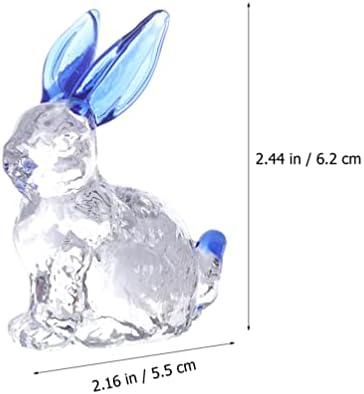 Ovast 2pcs Rabbit estátua Crystal Glass Rabbit Adornamento do zodíaco chinês O Ano do Rabbit Desktop Ornament Páscoa Decoração da paisagem de Páscoa