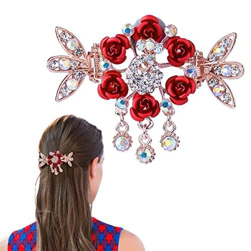Garras de cabelos de cristal de pavão clipes para mulheres clipe de cabelos de luxo para mulheres clipe