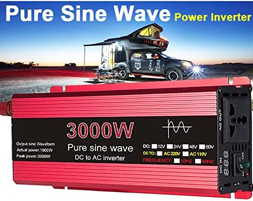 Inversor de onda seno -seno pico de 3000w Inverter DC 12V a AC 220V Ventilizador de tensão Inverter Solar Inversor de carro solar