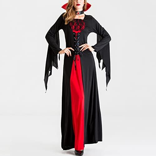 Vestidos de bruxa medievais de oplxuo Manga de morda de morcego Renascença gótica Costume de cosplay