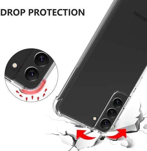 Caso claro de Gimane para a caixa Samsung Galaxy S22, capa de telefone protetora à prova de choques suave