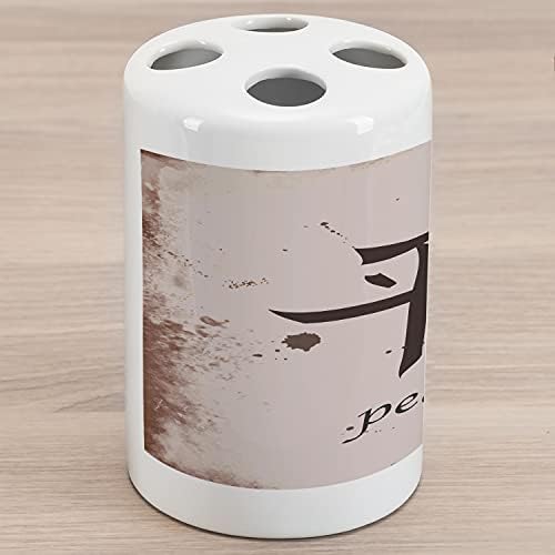 Suporte de escova de dentes de cerâmica kanji lunarable, enferrujado WOLD GRUNGE Design Palavra
