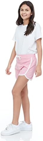 Pink Angel 4 peças Dolphin Shorts para meninas, corrida, shorts de treino de ginástica para crianças, roupas de algodão de cordão ativo shorts de algodão