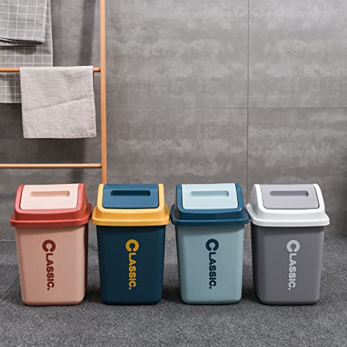 Lixo mrbjc pode cesta de resíduos, lixeira de lixo com tampa de balanço para armazenar e prender desperdício no quarto, cozinha, escritório em casa, sala de artesanato, 10l rosa