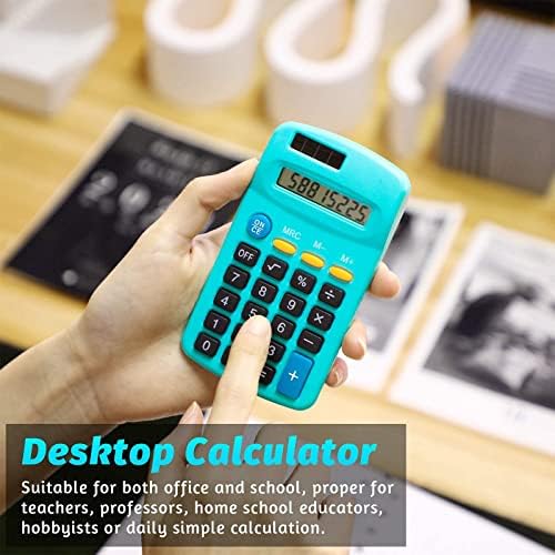 Calculadora de tamanho de bolso 8 Digits Exibir calculadora básica Bateria solar Mini calculadora de potência para os alunos da escola para casa, 6 cores