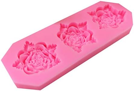 Roses Flower Fondant Candy Silicone Mold para decoração de bolo de açúcar, tampa de cupcak