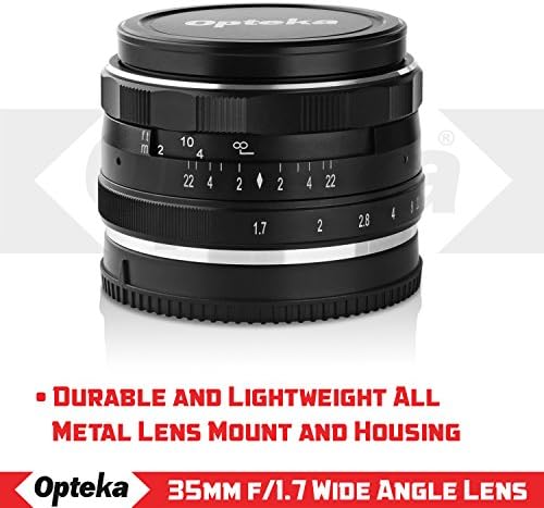 Opteka 35mm f/1.7 HD MC Manual Focus Prime Lens para Câmeras Digital Micro 4/3 Mount